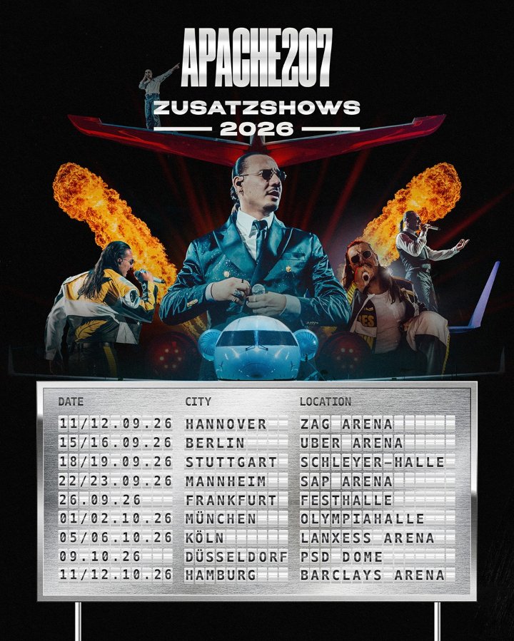 Apache 207 - Zusatzshows 2026